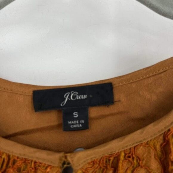 J. Crew Women's Lace Overlay Lined Keyhole Front Top Blouse Burnt Orange Small - Picture 8 of 12
